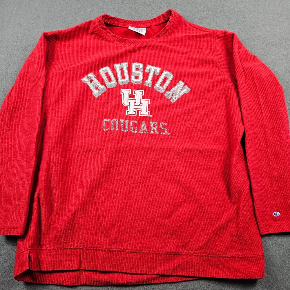 Champion Houston Cougars Shirt Thermal Long Sleeve Ribbed Red Mens Large
